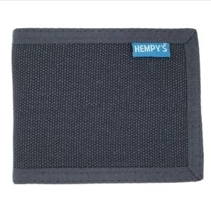 Black Hemp Thin Bifold Wallet Card Slots USA Made